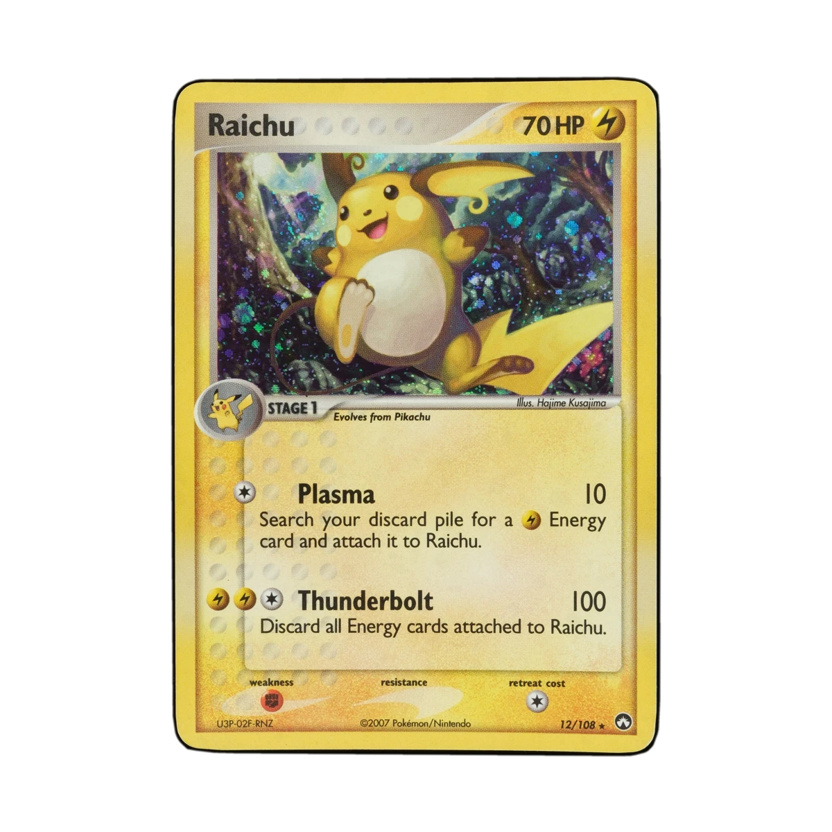 Fake Card Database | 12/108, Raichu, Normal Holo, Power Keepers